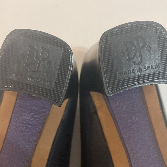 DONALD PLINER 7 M BLACK SLIP ON HEELS ELASTIC FABRIC W/ LEATHER - Picture 9 of 15